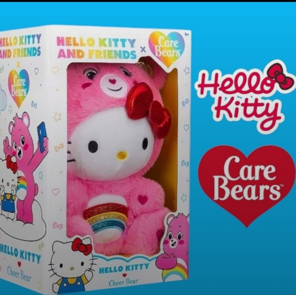 Hello Kitty NEW Pink Stuffed Animal with Red Bow